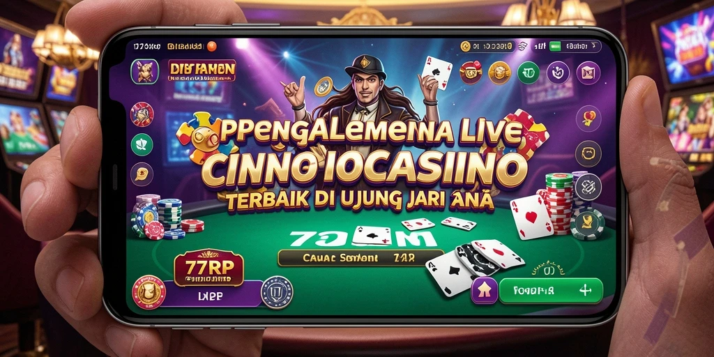 Screenshot gameplay 77RP dengan dealer langsung dan interaksi pemain.