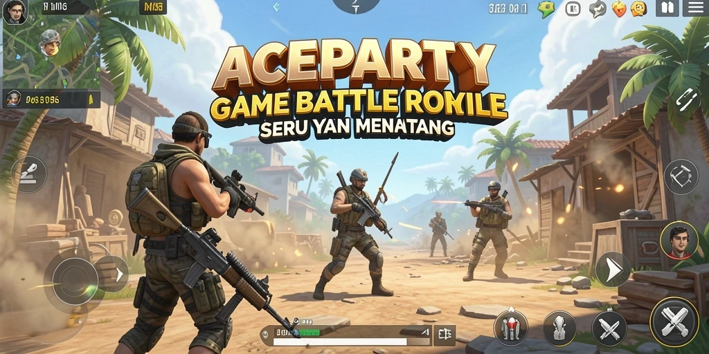 Screenshot menunjukkan aksi seru dalam pertempuran Battle Royale.
