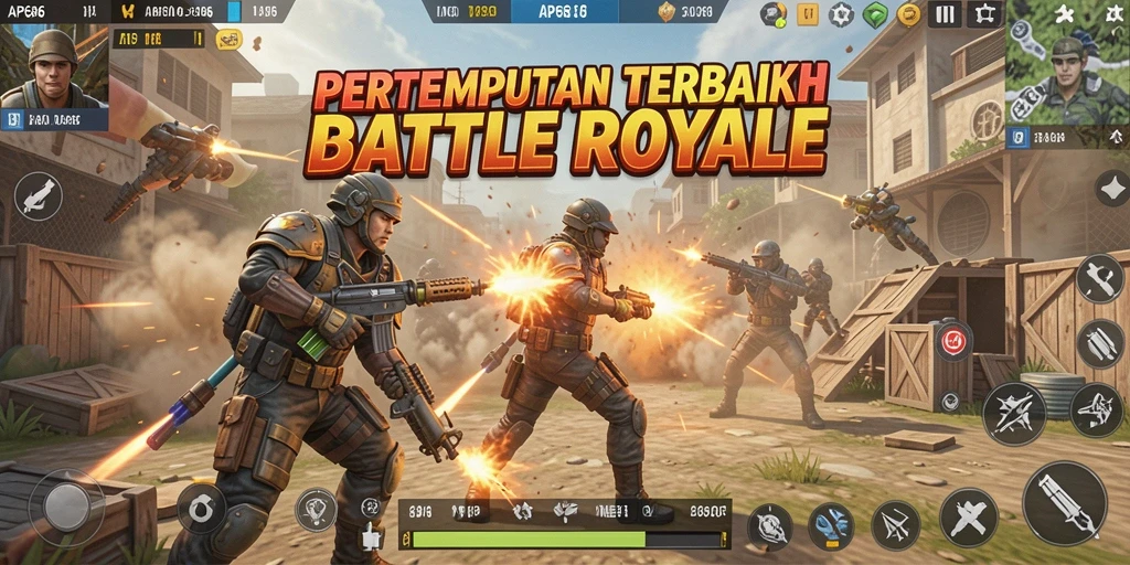 Tampilan gameplay seru di AP686 dengan aksi battle royale yang mendebarkan.