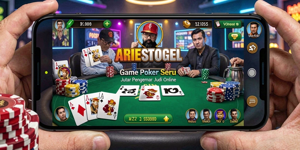 Tampilan gameplay poker yang mendebarkan dan interaktif.