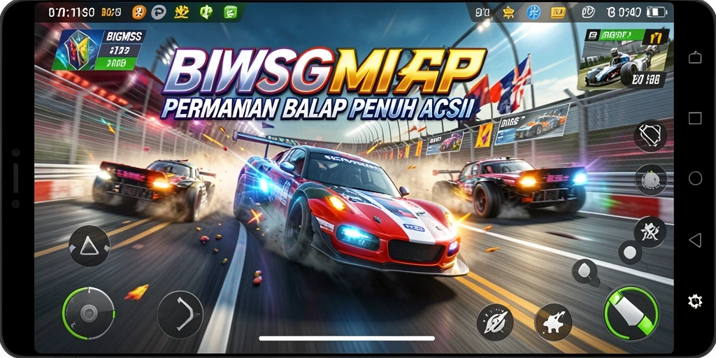 Tangkapan layar permainan yang menampilkan balapan seru dan aksi mendebarkan.