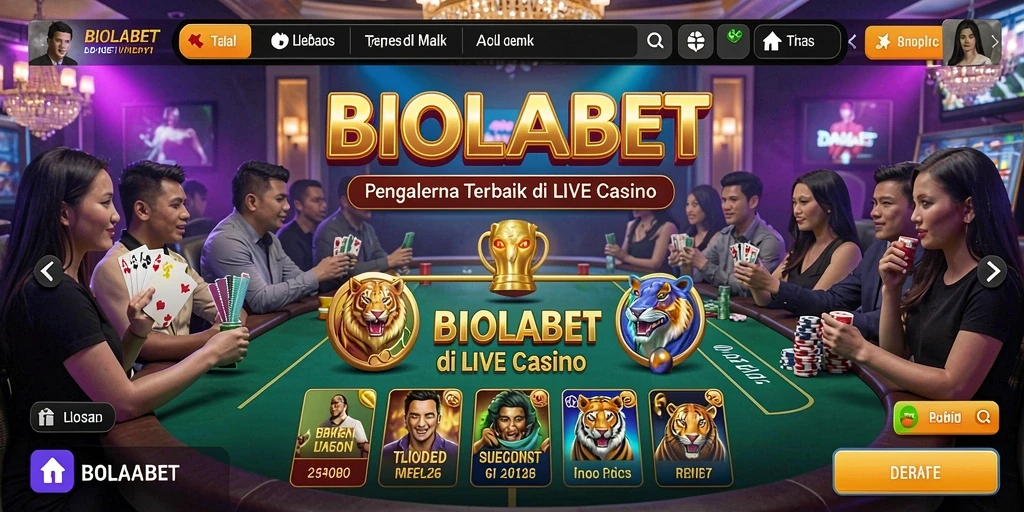 Screenshot gameplay BIOLABET yang menampilkan dealer profesional langsung.