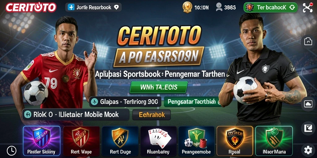 Tampilan gameplay CERITOTO dengan fitur sportsbook yang menarik.