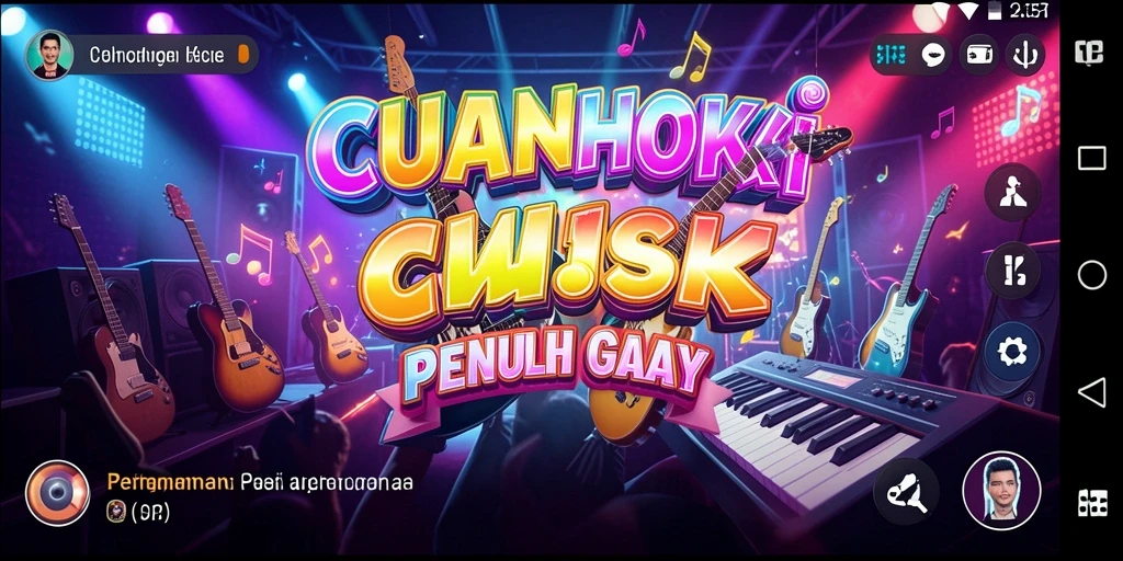 Tampilan gameplay seru dari CUANHOKI dengan berbagai lagu.
