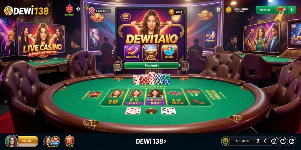 Gambaran gameplay Live Casino yang mendebarkan di DEWI138.