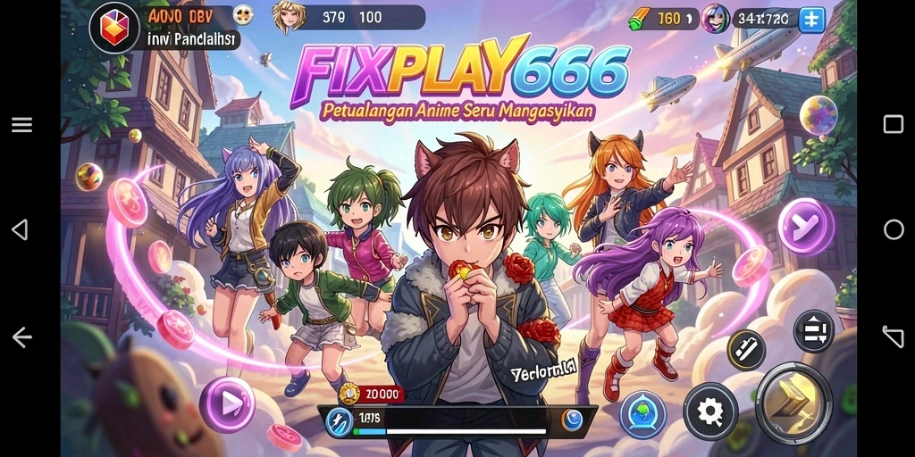 Gambaran gameplay FIXPLAY666 dengan karakter anime yang memukau.