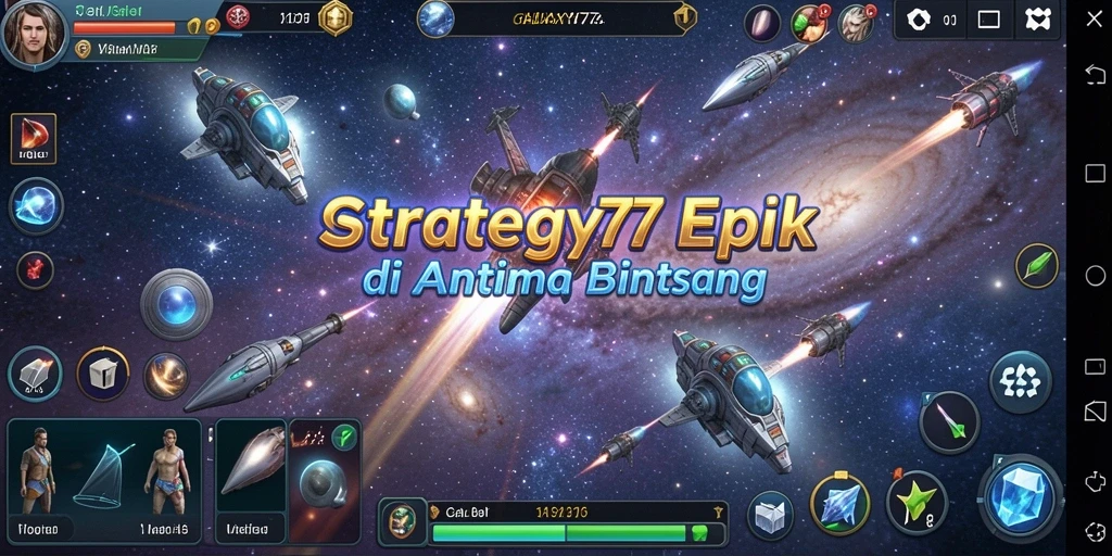 Screenshot menunjukkan aksi dinamis pertempuran luar angkasa.