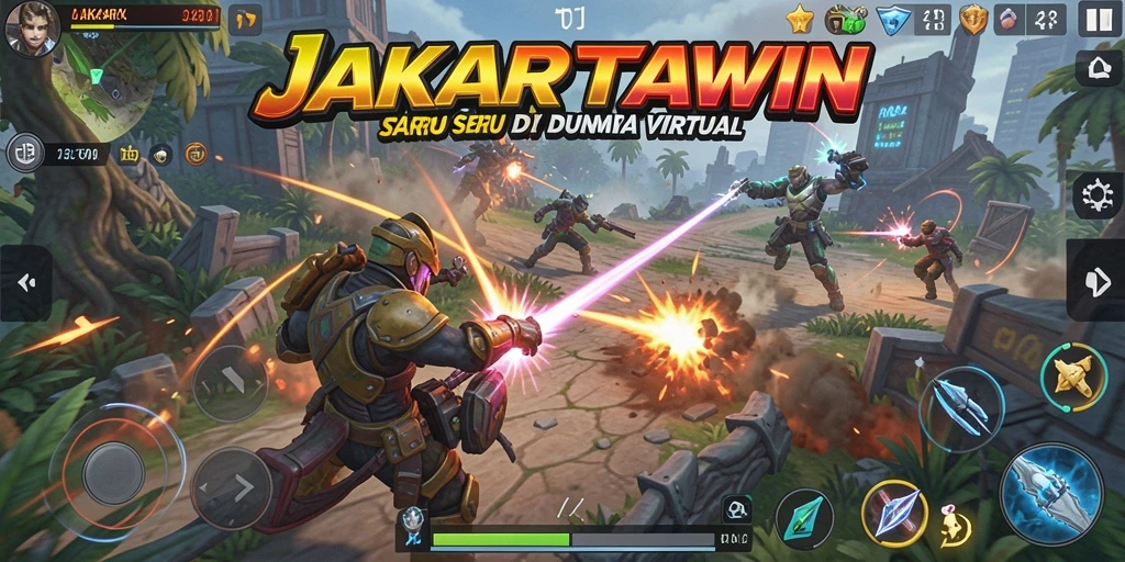 Tampilan action seru dalam gameplay JAKARTAWIN yang mendebarkan.