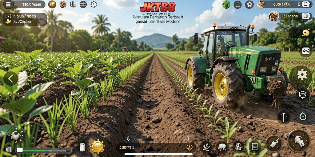 Tampilan gameplay JKT88 yang menampilkan aktivitas pertanian menarik.