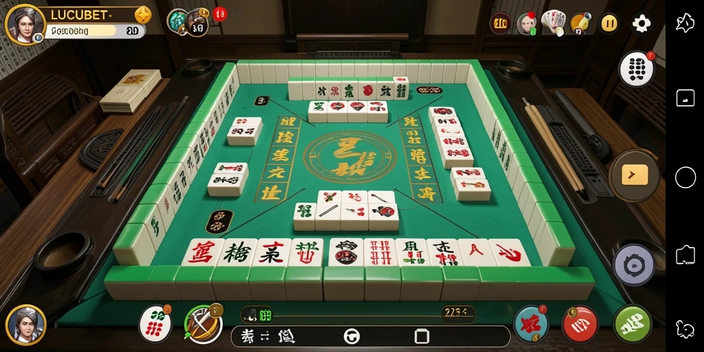 Tampilan utama gameplay LUCUBET Mahjong yang seru.