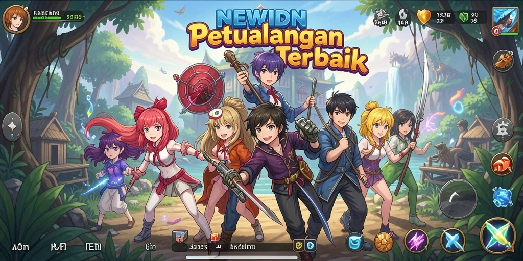 Tampak screenshots dari gameplay seru NEWIDN dengan karakter Anime.