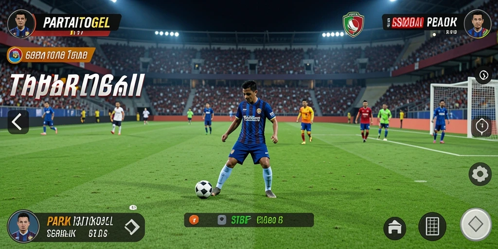 Screenshot gameplay <strong>PARTAITOGEL</strong> menampilkan aksi seru di lapangan sepak bola.