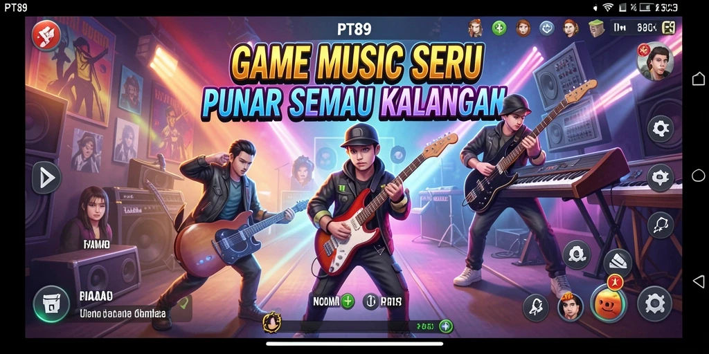 Tampilan menarik dari gameplay PT89 yang penuh dengan musik.