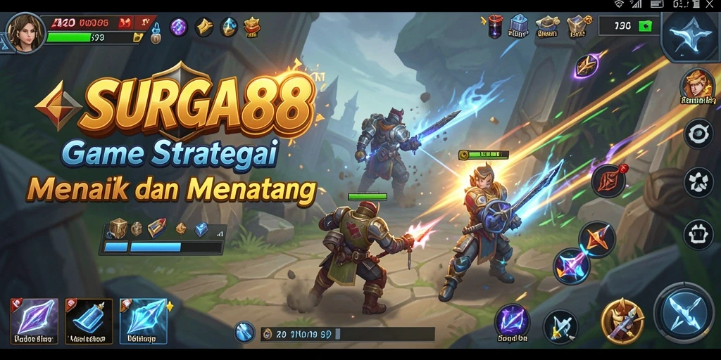 Tangkapan layar gameplay SLG yang menampilkan pertempuran strategis dan pembangunan kerajaan.