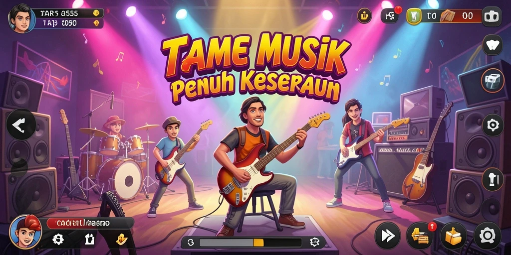 Screenshot TAR555 menampilkan gameplay musik yang seru dan interaktif.