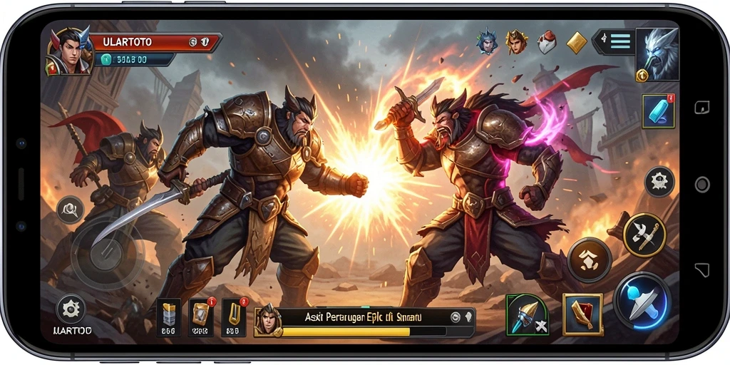 Tampilan gameplay ULARTOTO dengan aksi pertarungan yang mendebarkan.