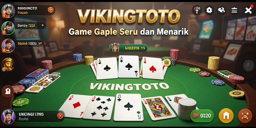 Tampilan gameplay seru dalam permainan Gaple VIKINGTOTO.