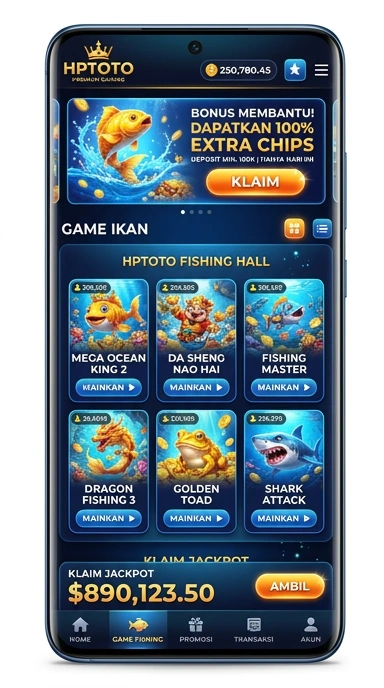 Tampilan utama aplikasi hptoto dengan berbagai kategori aplikasi.